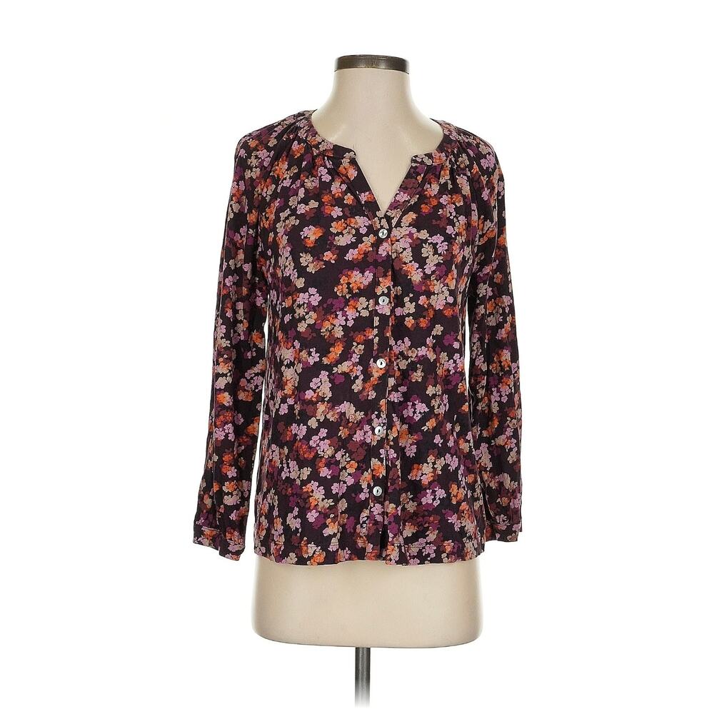 J.Jill Floral Cotton Blouse Size Small